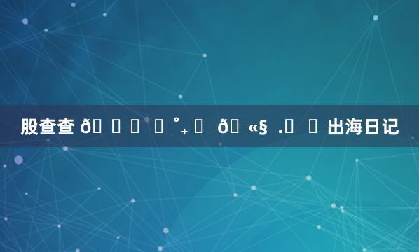 股查查 🌊 ✩˚₊ ‧ 🫧  .⋆ ｡出海日记